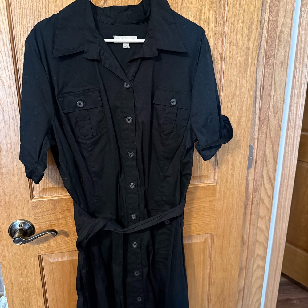 PLUS Women's Belted Cotton/Spandex Dress